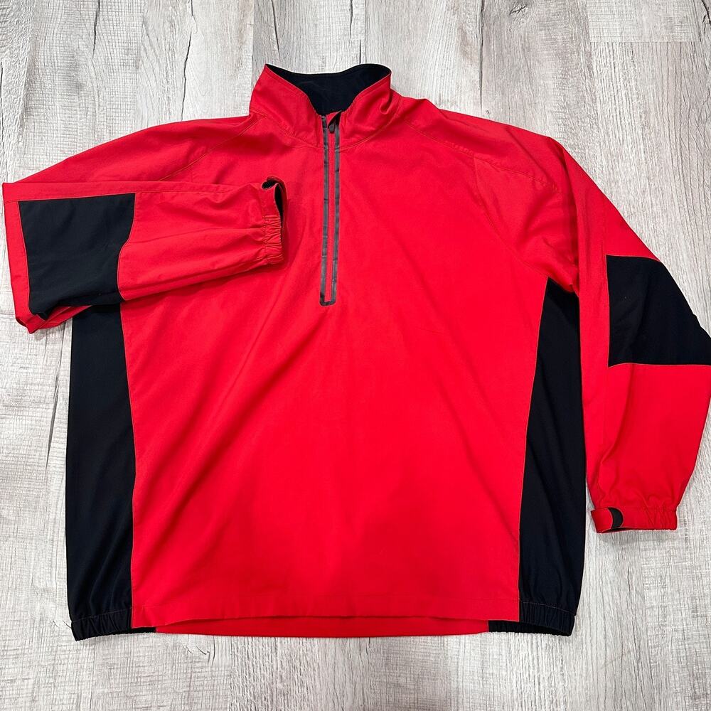 Zero Restriction Jacket Mens 2XL Red Tour Series 1/4 Zip Pullover Windbreaker